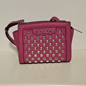 Michael Kors Hot Pink Mini Selma Shoulder Bag